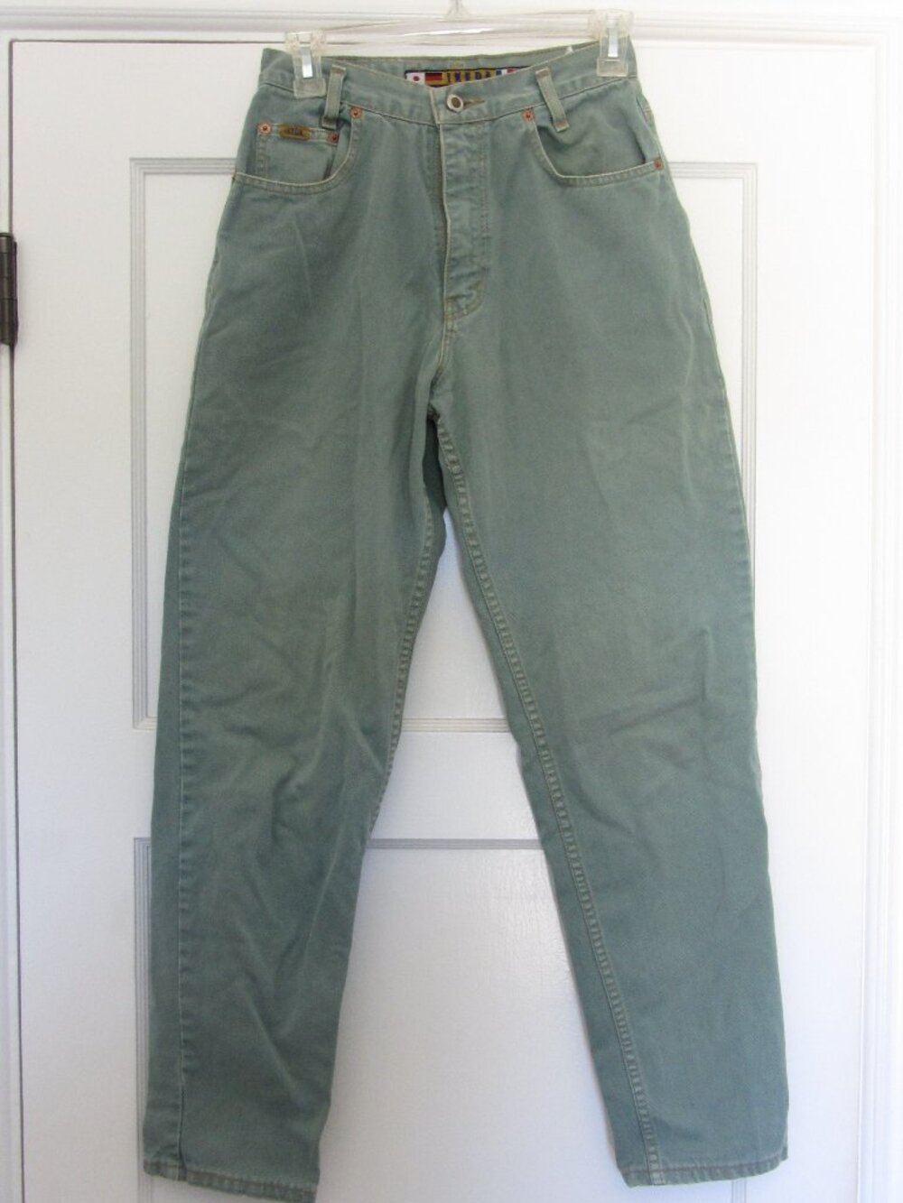 Vintage Ikeda Jeans, Seafoam Green, Japanese, Size 25